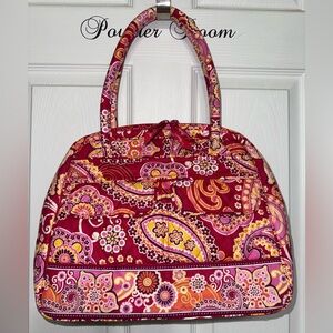 Vera Bradley Bowler Handbag Tote Bag Raspberry Fizz Purse Retired